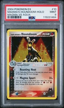 Team Magma's Houndoom 10/95 Holo Rare PSA 9 2004 Pokemon EX Magma vs Aqua - Image 1