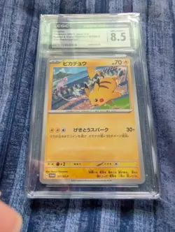 Pokemon Graded CGC 8.5 Slab PIKACHU 197/SV-P JAPN Scarlet & Violet Promos - Image 1