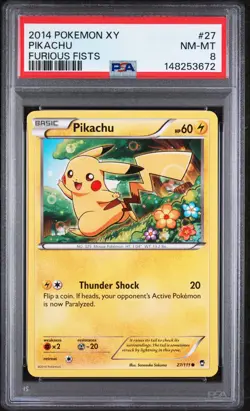 Pikachu - Pokemon Furious Fists #27 PSA 8.0 - Image 1