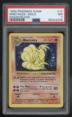 1999 POKEMON GAME 12 NINETALES-HOLO SHADOWLESS - Image 1