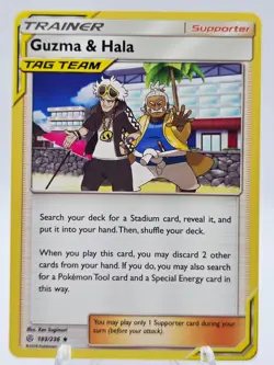 Guzma & Hala 193/236 Pokemon TCG Cosmic Eclipse Regular NM - Image 1