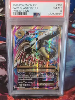 M Blastoise EX 102/108 PSA 8 Near Mint XY Evolutions Full Art Pokemon Card TCG - Image 1