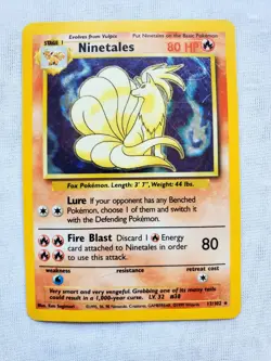 Pokemon NINETALES #12 12/102 Holo Rare BASE SET Pokemon TCG Holographic Card - Image 1