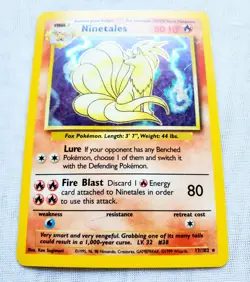 Pokemon NINETALES #12 12/102 Holo Rare BASE SET Pokemon TCG Holographic Card - Image 3