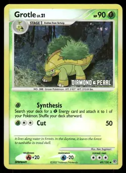 Pokemon Cards Grotle 049/130 Reverse Holo Burger King Promos LP - Image 1