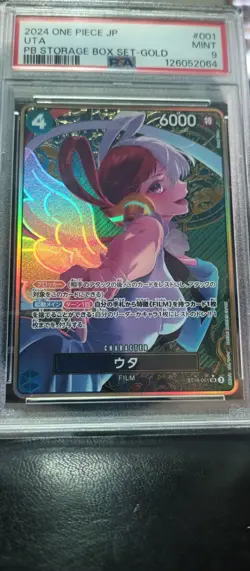 PSA10 Uta One Piece Card SR ST16-001 Parallel Gold THE BEST Storage Box Japanese - Image 1