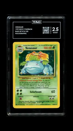 Venusaur Base Set Holo Rare Card 15/102 WOTC 1999 Tag 2.5 - Image 1
