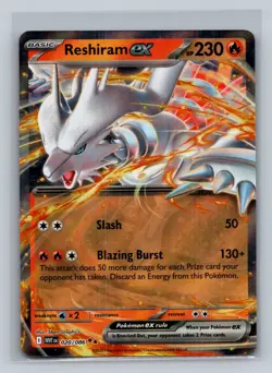 Reshiram ex 020/086 SV: White Flare Double Rare Holo Pokemon TCG Card NM - Image 1