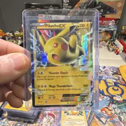 Pokemon TCG Pikachu EX XY174 XY Promo Holo Basic 130 HP Mega Thunderbolt Card - Image 1
