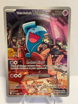 Team Rocket's Wobbuffet Holo 203 SV: Scarlet & Violet Promo Cards NM - Image 1