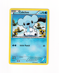 Cubchoo 29/98 Emerging Powers Regular Non Holo Pokemon Card Moderately Played MP - Image 1