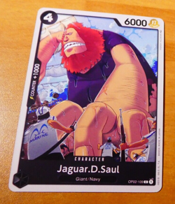 ONE PIECE PARAMOUNT WAR ENGLISH CARD GAME CARTE Jaguar D. Saul OP02-109 EN NEUF - Image 1