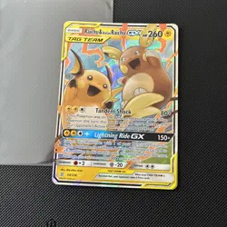 Pokemon TCG Raichu & Alolan Raichu GX Unified Minds Card 54/236 NM/M - Image 1