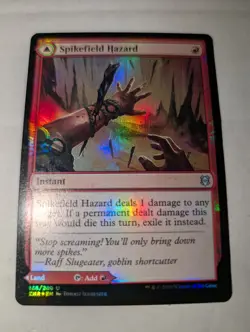 Foil Spikefield Hazard / Spikefield Cave - Zendikar Rising - MTG - Image 1