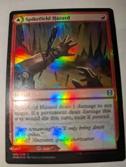 Foil Spikefield Hazard / Spikefield Cave - Zendikar Rising - MTG - Image 4