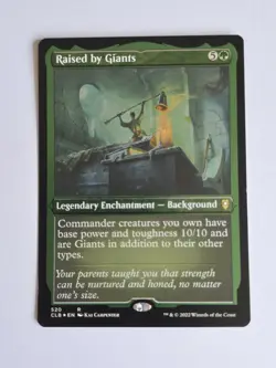 MTG - Raised by Giants. Commander Legends:Baldurs Gate. Etched Foil Enchantment. - Image 1