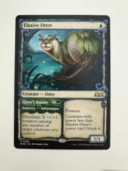 Elusive Otter Showcase MTG Magic the Gathering Card NM Near Mint WOE - Image 1