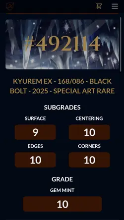 Kyurem ex SAR 168/086 Ace 10 Japanese Black Bolt Pokemon TCG - Image 2