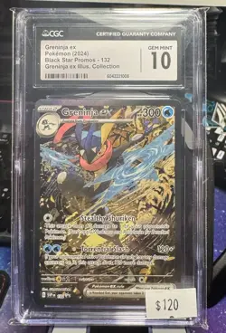 CGC 10 Greninja ex 132 Pokemon Shrouded Fable Black Star Promo Alt Art - Image 1
