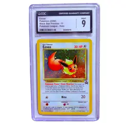 Eevee Pokemon (2000) Black Star Promo- 11 Holo Pokemon league CGC 9 MINT - Image 1
