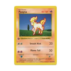 Pokemon Pokemon Base Set (Shadowless) Ponyta (C) #60 (1st Ed) EX - Image 1