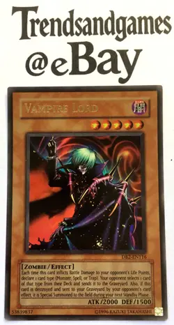 YUGIOH - VAMPIRE LORD - DB2-EN116 - ULTRA RARE - NEAR MINT - DARK BEGINNING 2 - Image 1