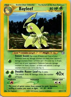 Pokemon TCG Bayleef 29/111 Neo Genesis NM - Image 1