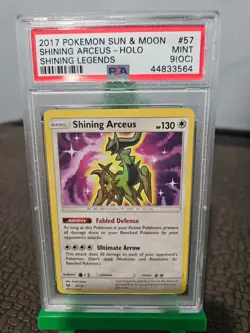 2017 POKEMON SUN & MOON SHINING LEGENDS #57 SHINING ARCEUS-HOLO PSA 9 - Image 1
