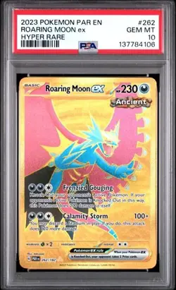 PSA 10 Roaring Moon Ex Hyper Rare 262/182 Paradox Rift Pokemon 2023 - Image 1