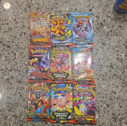 Pokemon TCG Booster Pack Lot (9) New & Sealed Ready to Ship In Hand - Image 1