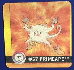 LP Mankey Primeape 27 Lenticular Pokemon Card Premier Artbox Flipz 1999 - Image 1