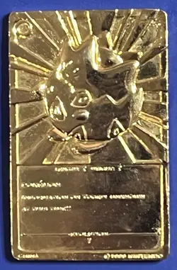 Togepi Burger King 23k Gold Plated Pokemon Trading Card 1999 Nintendo - Image 2