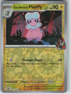 LP Team Rocket's Flaaffy 073/182 Reverse Holo Common Destined Rivals Pokemon - Image 1