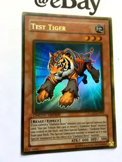 YUGIOH - TEST TIGER - GLD2-EN029 - LIMITED ED - GOLD RARE - NEAR MINT - GOLD 2 - Image 2