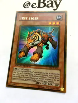 YUGIOH - TEST TIGER - GLD2-EN029 - LIMITED ED - GOLD RARE - NEAR MINT - GOLD 2 - Image 3