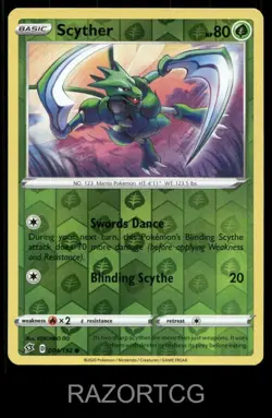 SCYTHER 004/192 C REBEL CLASH POKEMON REVERSE HOLO NM/M - Image 1