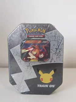Pokemon Celebrations - Lance's Charizard V Train On -Tin - SEALED - Image 1