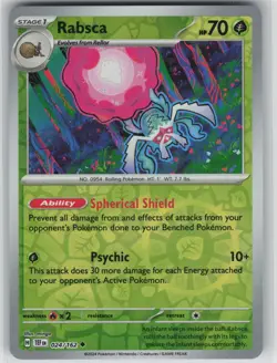 LP Rabsca 024/162 Reverse Holo Uncommon Temporal Forces Pokemon 2024 - Image 1