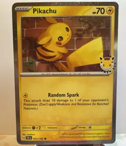 Pikachu 51/162 Cosmos Holo 2025 Pokemon Day Stamp Pokemon TCG NM - Image 1