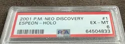 2001 Pokemon Neo Discovery 1 Espeon Holo PSA 6 - Image 3