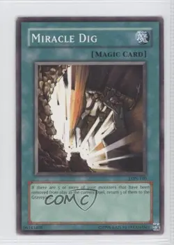 Miracle Dig Unlimited YuGiOh Labyrinth of Nightmare #LON-100 2003 READ - Image 1