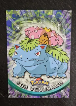 VENUSAUR - POKEMON TOPPS AUTHENTIC CARD #03 first print blue logo NON HOLO - Image 1