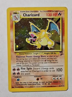 Charizard 004/130 Base Set 2 Holo Rare Pokemon Card SWIRL -- PLAYED - Image 2