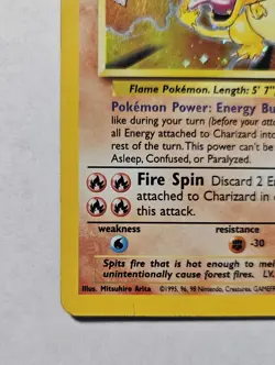 Charizard 004/130 Base Set 2 Holo Rare Pokemon Card SWIRL -- PLAYED - Image 3