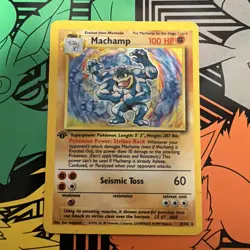 Machamp 8/102 Base Set Holo Rare 1st Edition WOTC 1999 Pokemon Card - Image 1