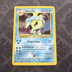 Pokemon Gyarados 6/102 Base Set Holo Rare WOTC Card- - Image 1
