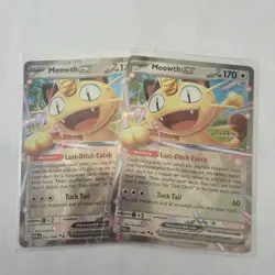 Meowth EX x2 Playset Perfect Order Pokemon Cards NM - Image 1