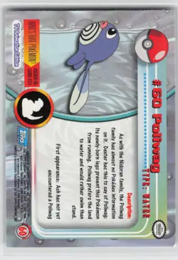 LP Poliwag #60 Topps Trading Cards Series 1 Pokemon 1999 - Image 2