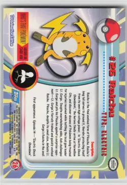 LP Raichu #26 Topps Holo Trading Cards Series 1 Pokemon 1999 - Image 2