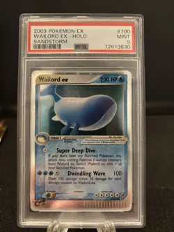 Pokemon Wailord EX 2003 Sandstorm EX Holo Rare Card PSA 9 Mint 100/100 - Image 1